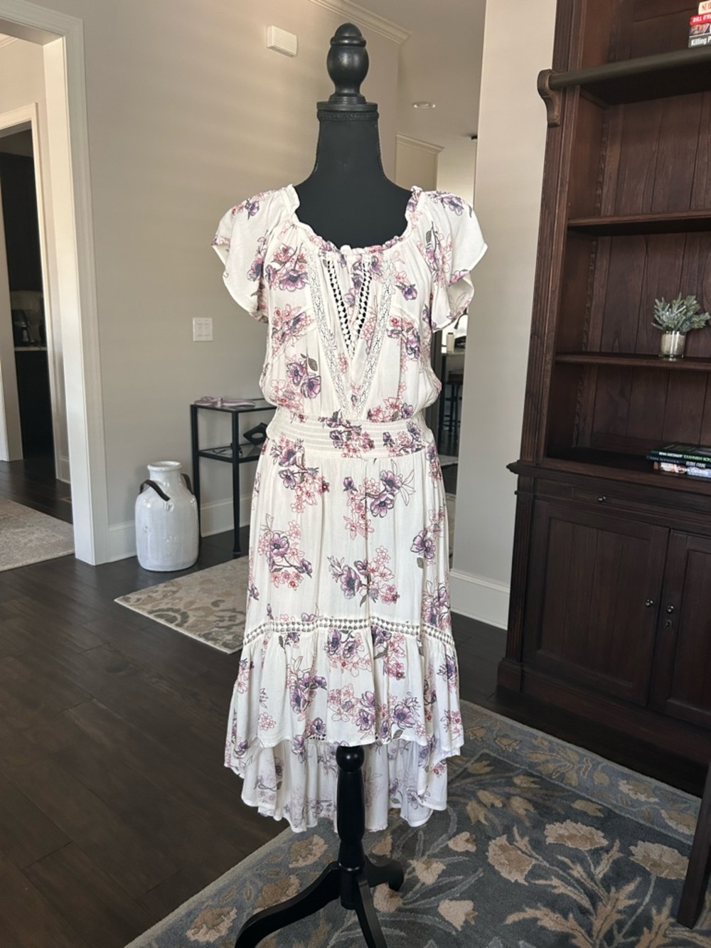 American Rag Cie boho style white floral dress
